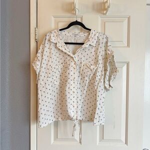 Madewell Button-Up Blouse with Floral Print 3x